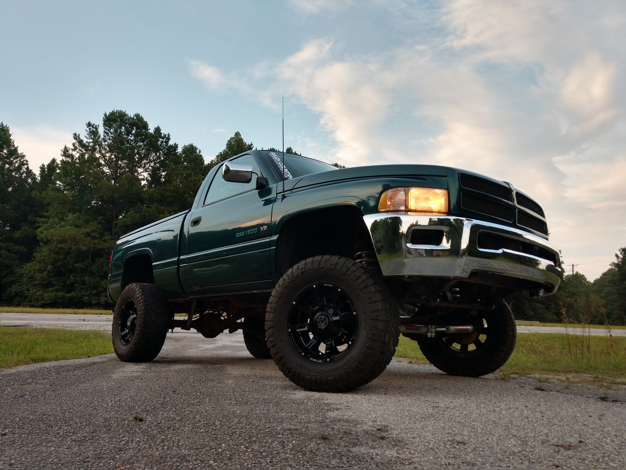1997 Dodge Ram 1500 with Anthem Off-Road Defender wheels and Rough Country Suspension Lift
