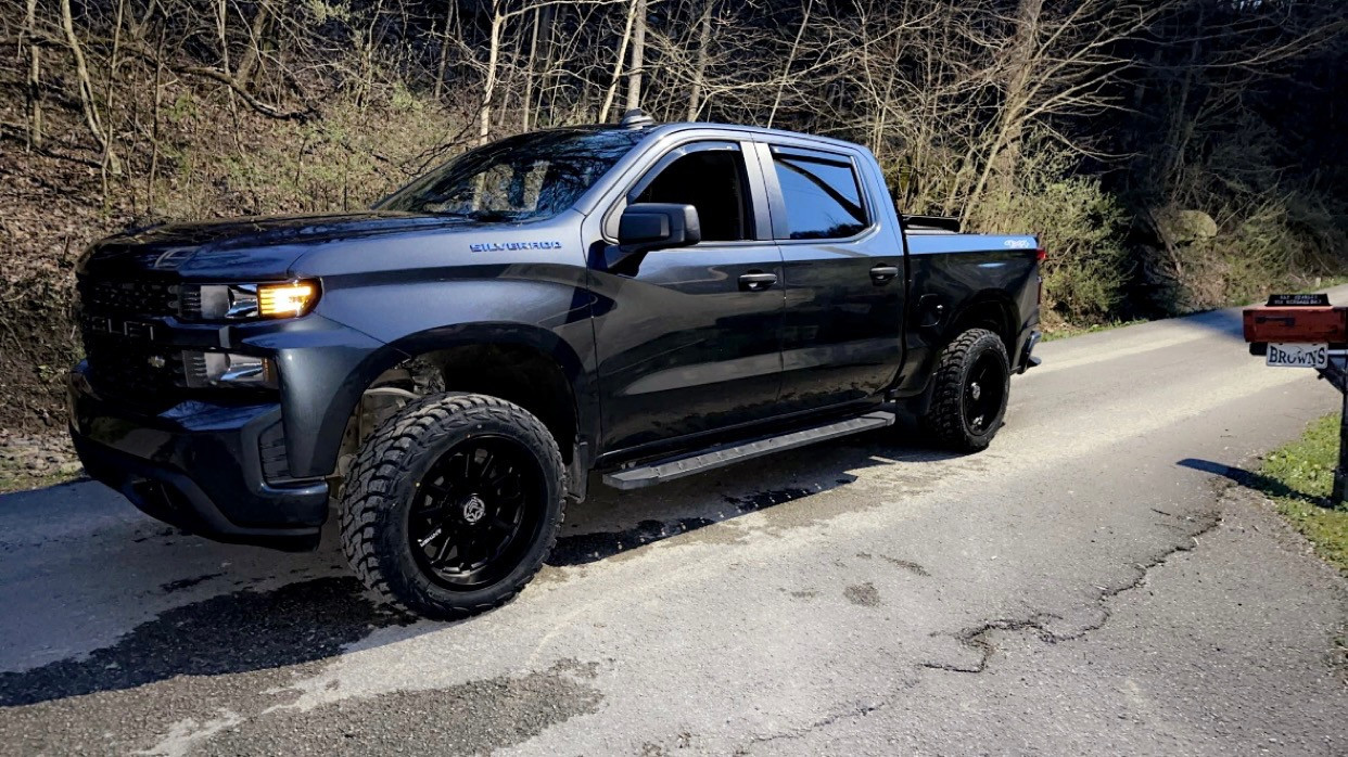 2022 Chevy Silverado 1500 with Anthem Off-Road Intimidator wheels and Predator New Mutant X-RT tires