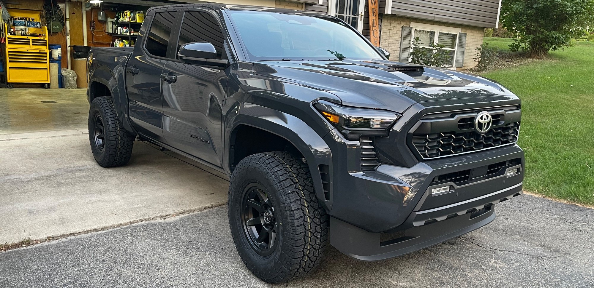 toyota tacoma in driveway