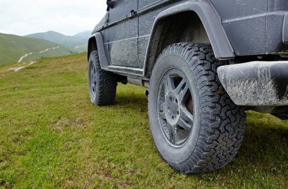 Vehicle with all terrain tires