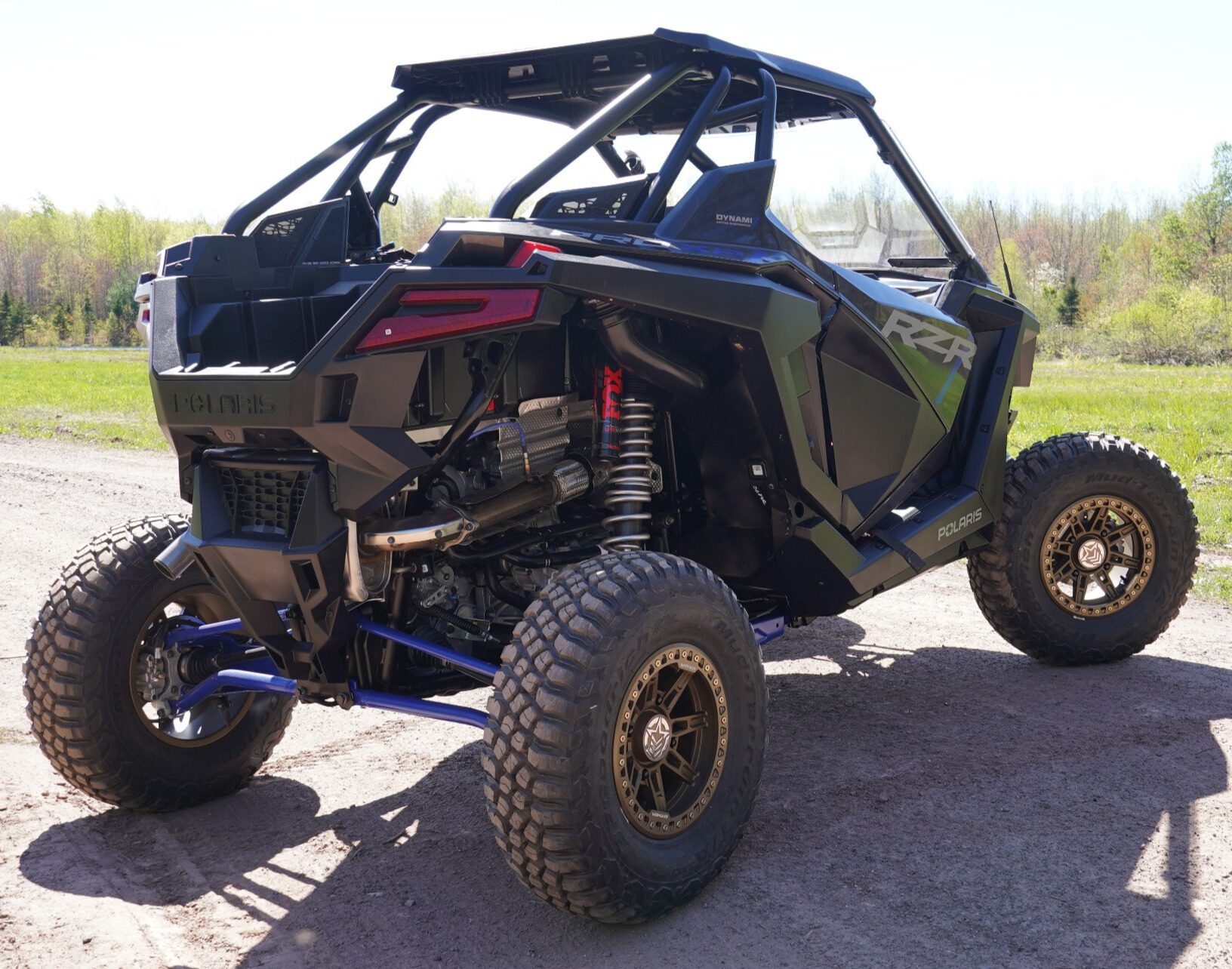 rear shot of anthem beadlock wheels on utv