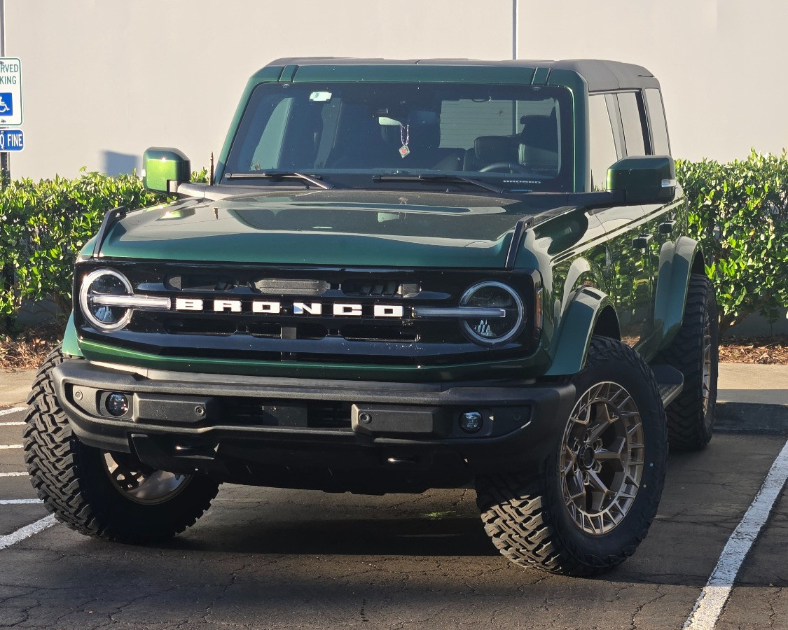 front view of ford bronco in parking lot