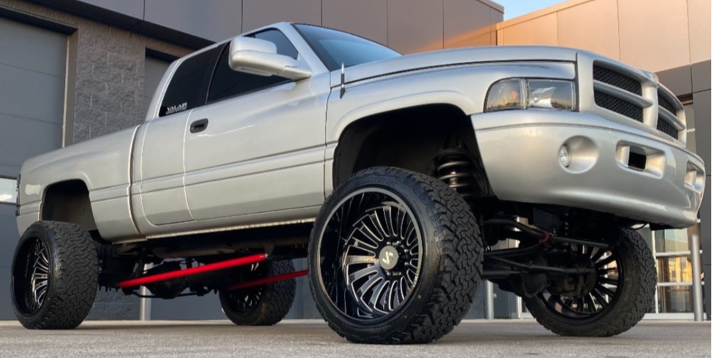 silver dodge ram 2500 lifted custom offsets