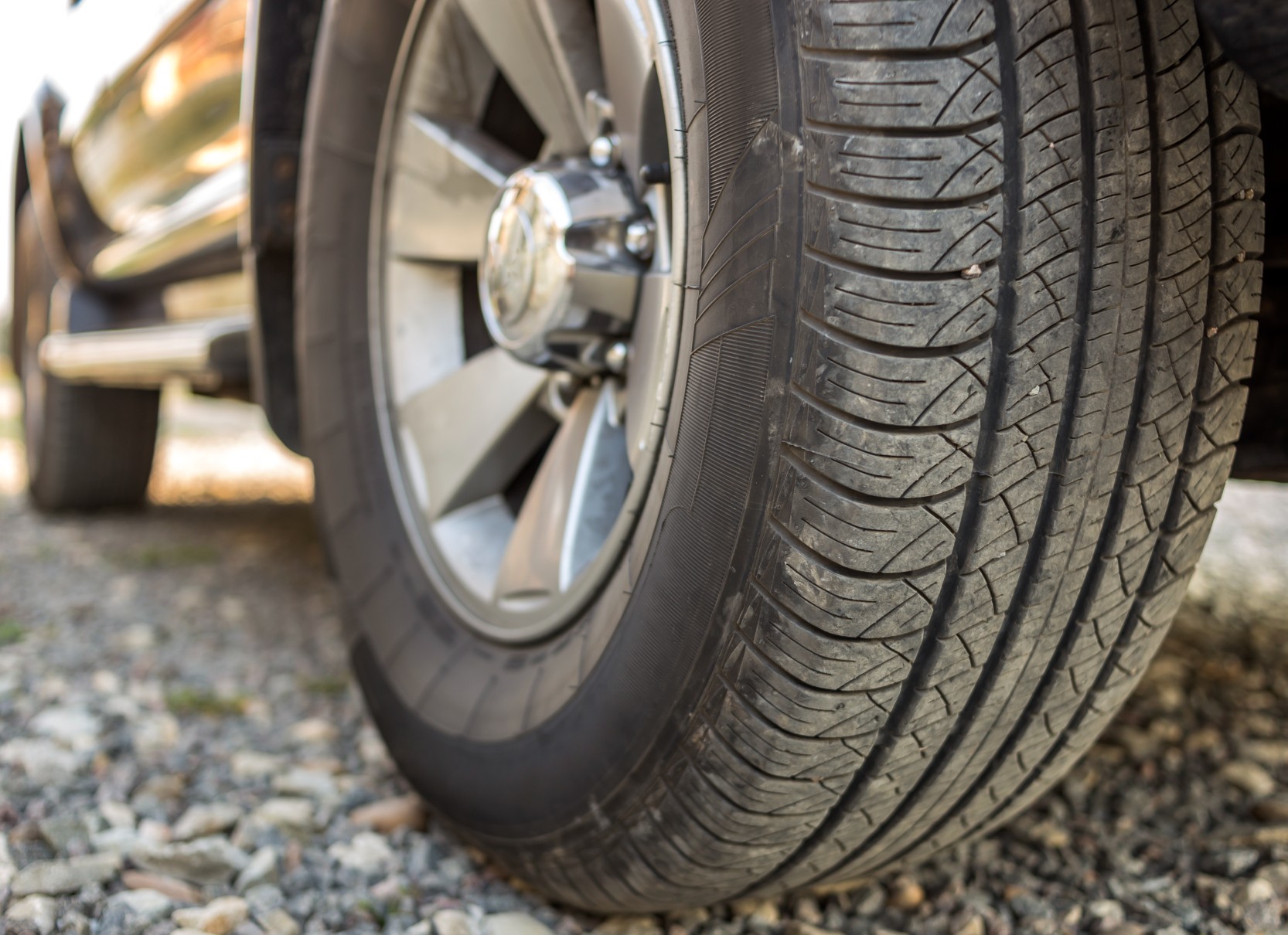 isolated view of car tires at only tires