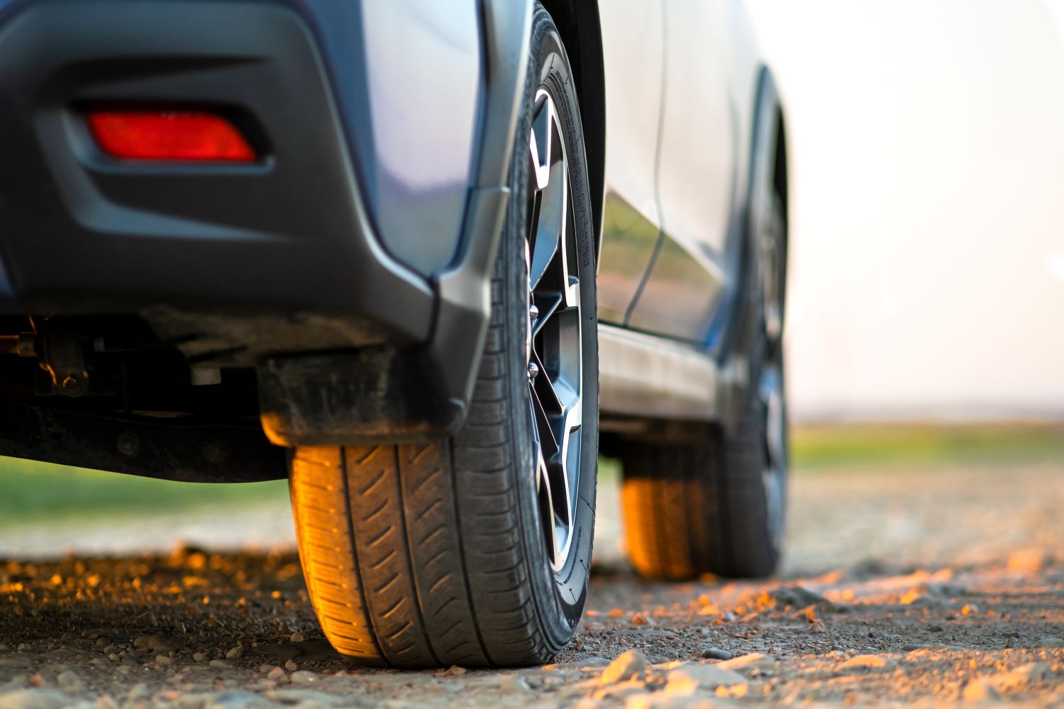 Close up on car tires