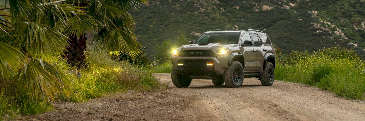 Front view of 2025 Toyota 4Runner TRD on trail