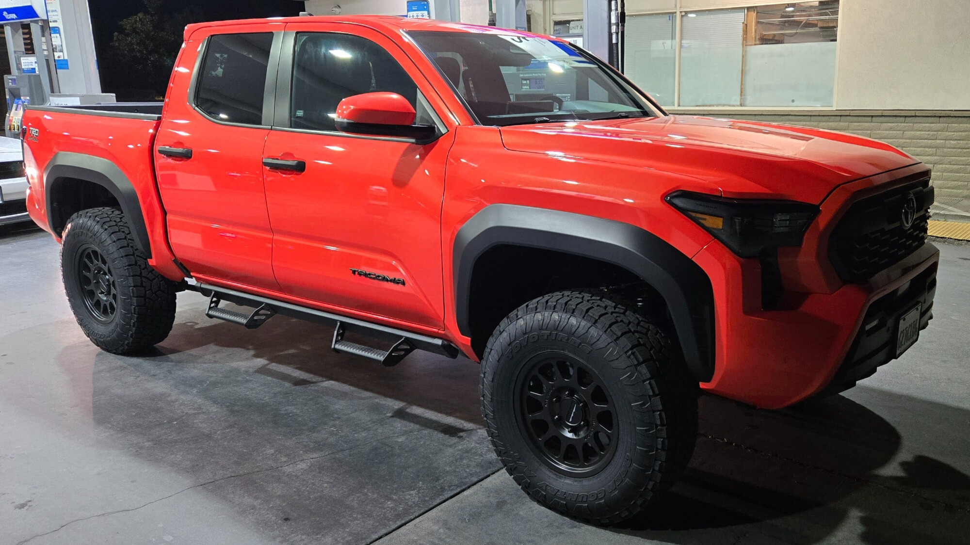 toyo open country at 3 on red truck