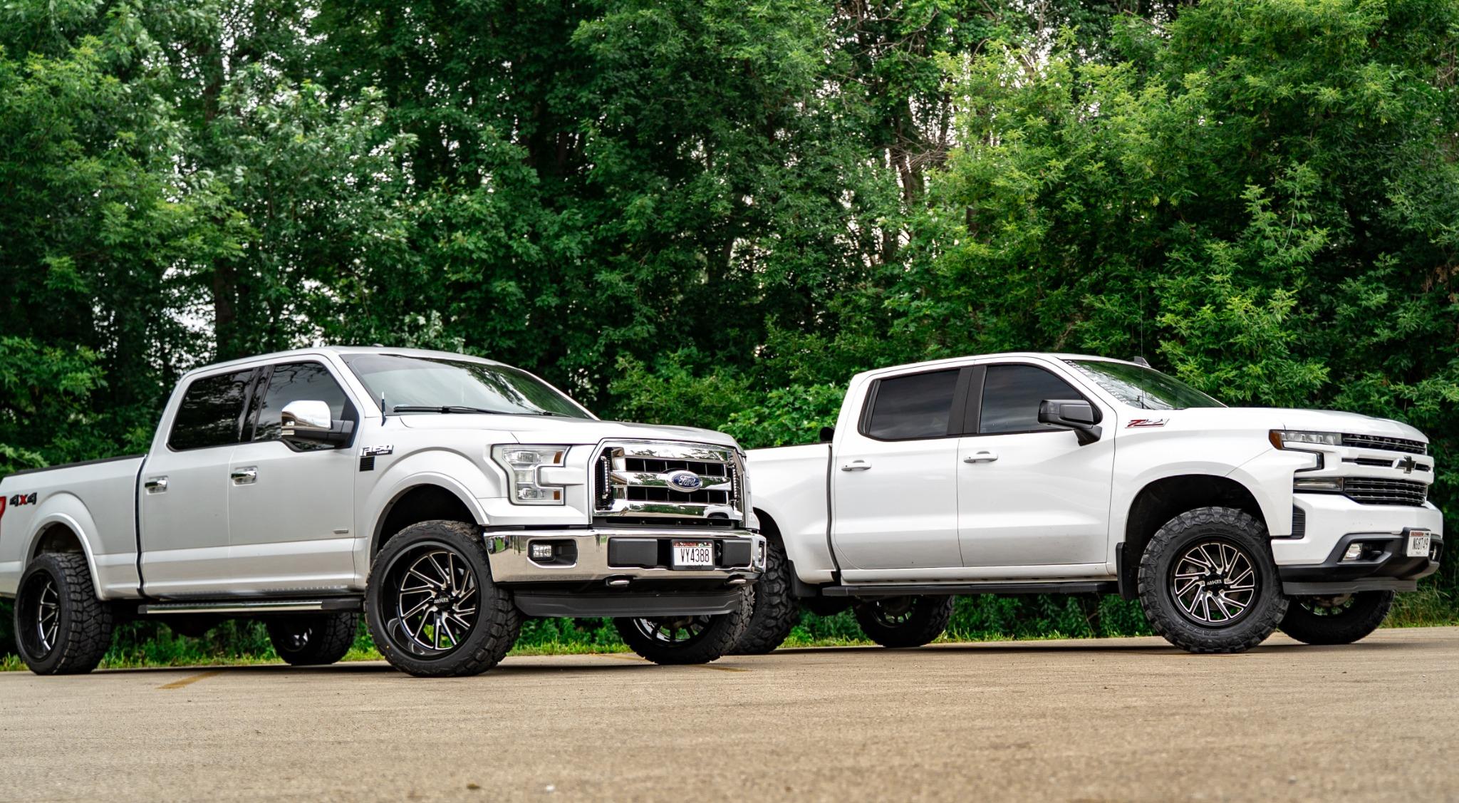 Ford F-150 and Chevy Silverado 1500 with Arkon Off-Road Kennedy wheels
