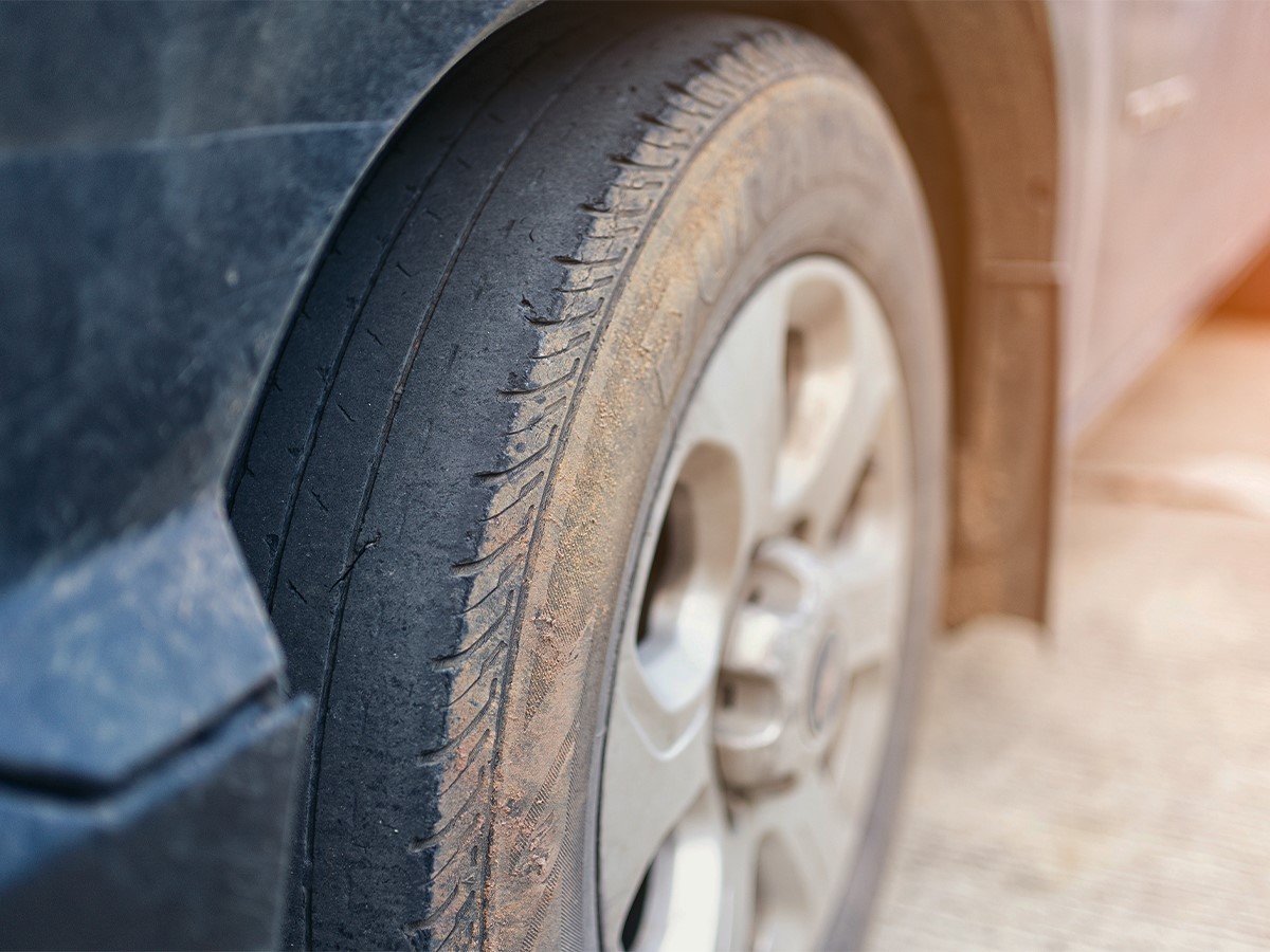 Worn down tire
