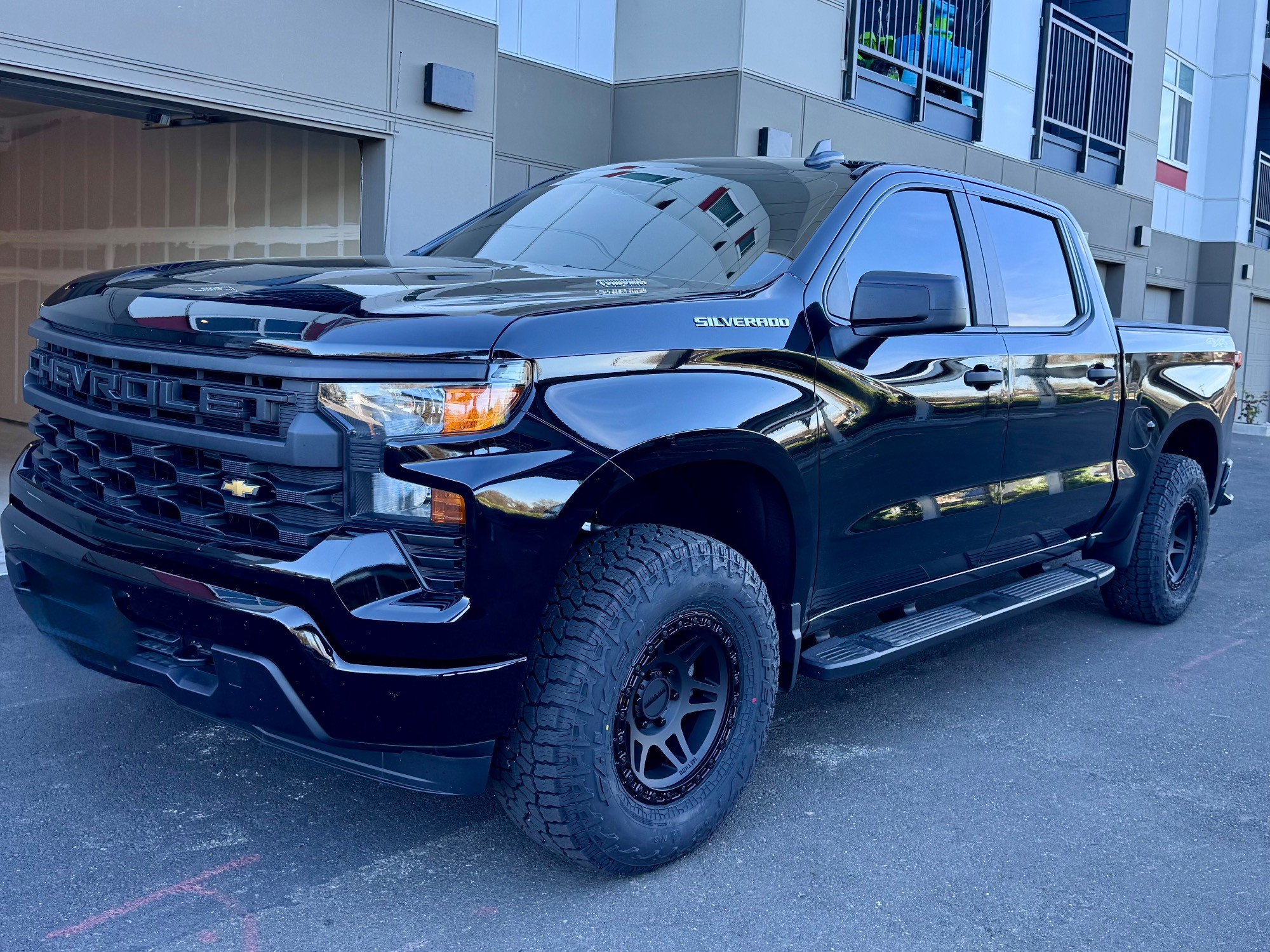 Silverado with mud-terrain tires